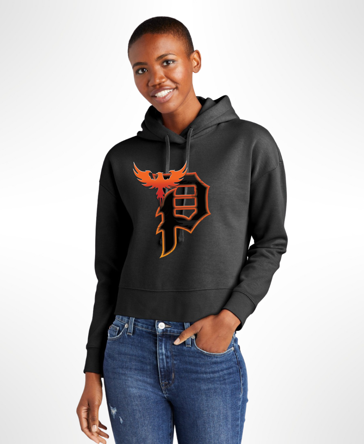 The Phoenix Football Women's Personalized Crop Hoodie