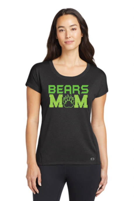 OGIO Women's Dolman Tee Chandler Bears MOM Glitter Personalized